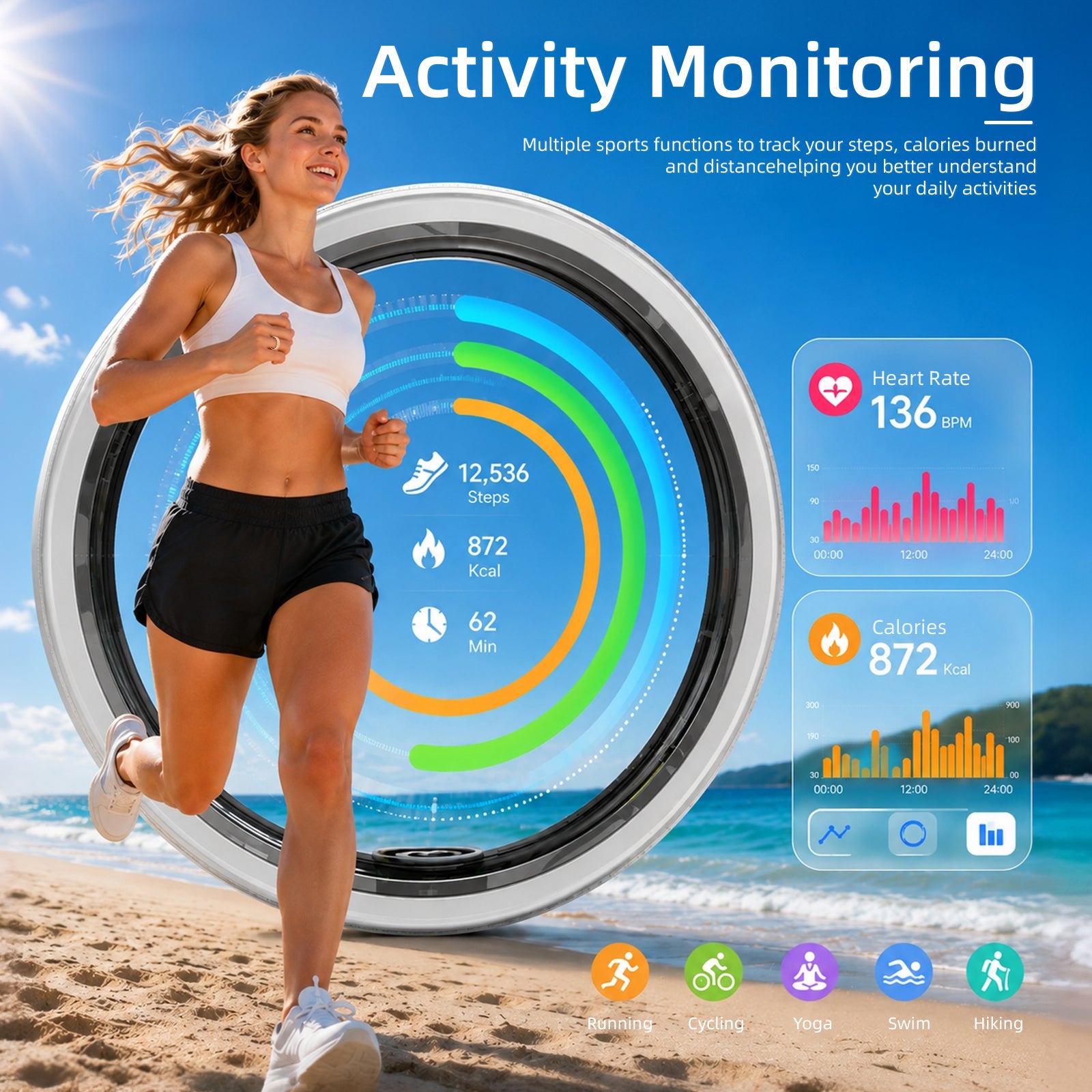 SoulSync Couple Smart Ring – Tap to Send Love, Monitor Health & Share Every Heartbeat - Hyper living