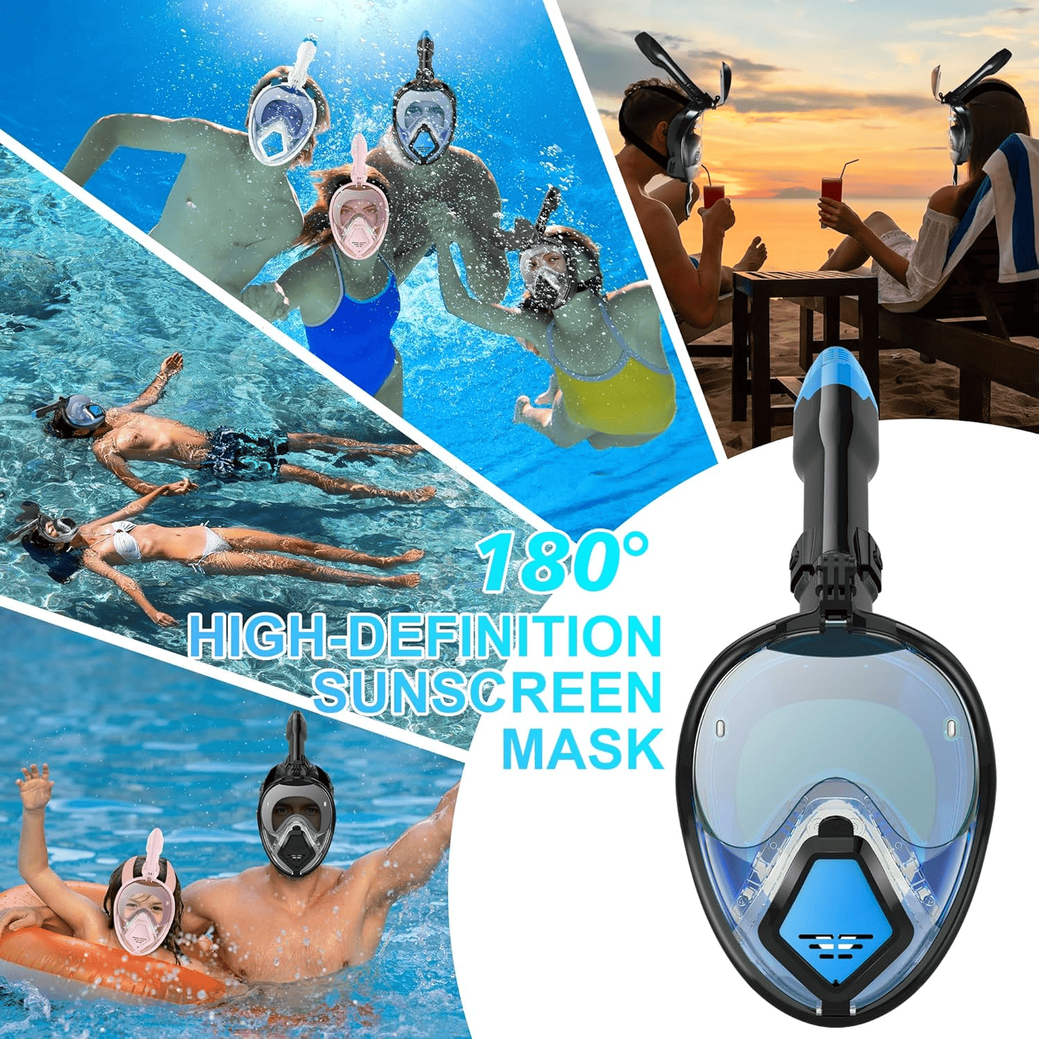 Hyper-M8038 Snorkel Full Face Mask - Hyper living