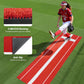 Red Baseball Batting Mat with Rubber Mound – 10×3ft Training Turf for Indoor & Outdoor Practice