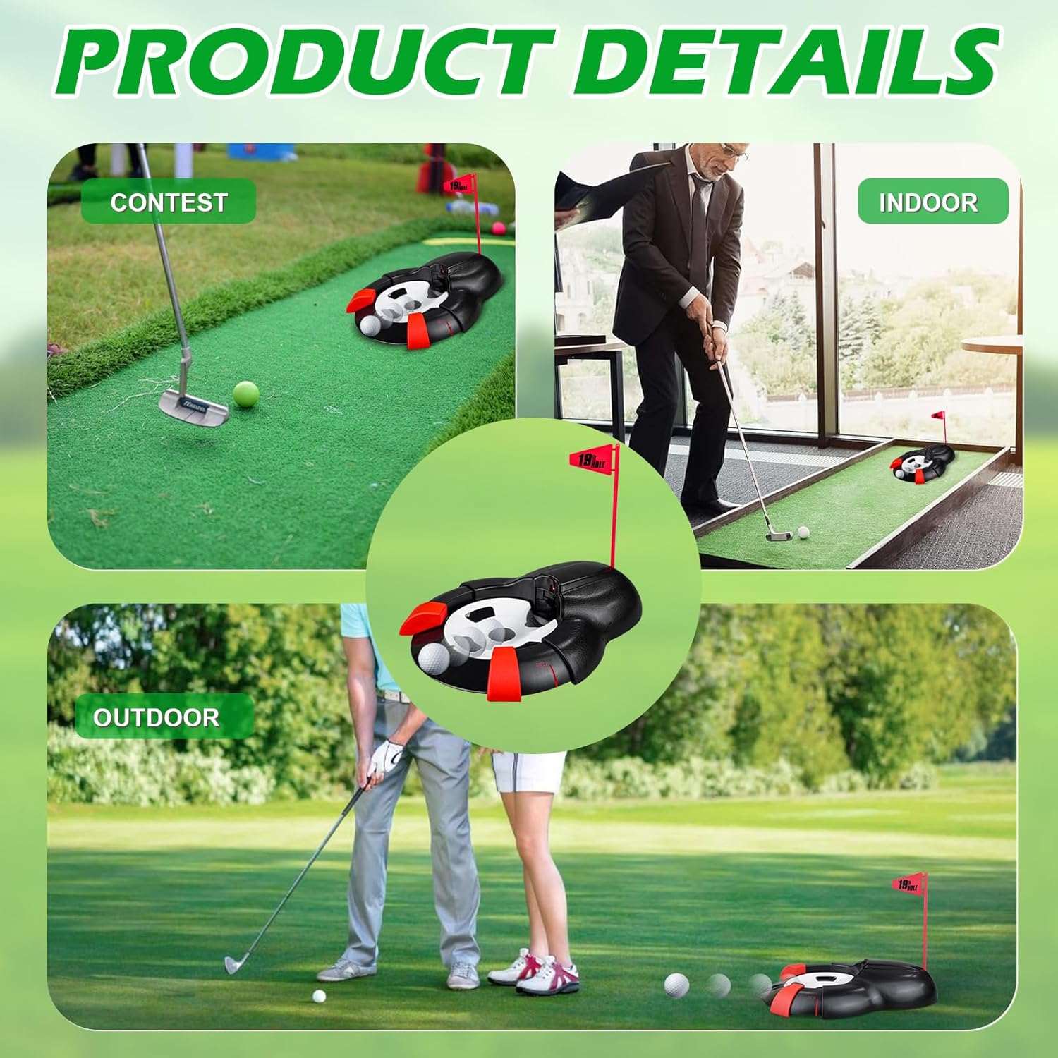 Hyper-Auto-Return Putting Cup – Mirror-Aligned Golf Trainer - Hyper living