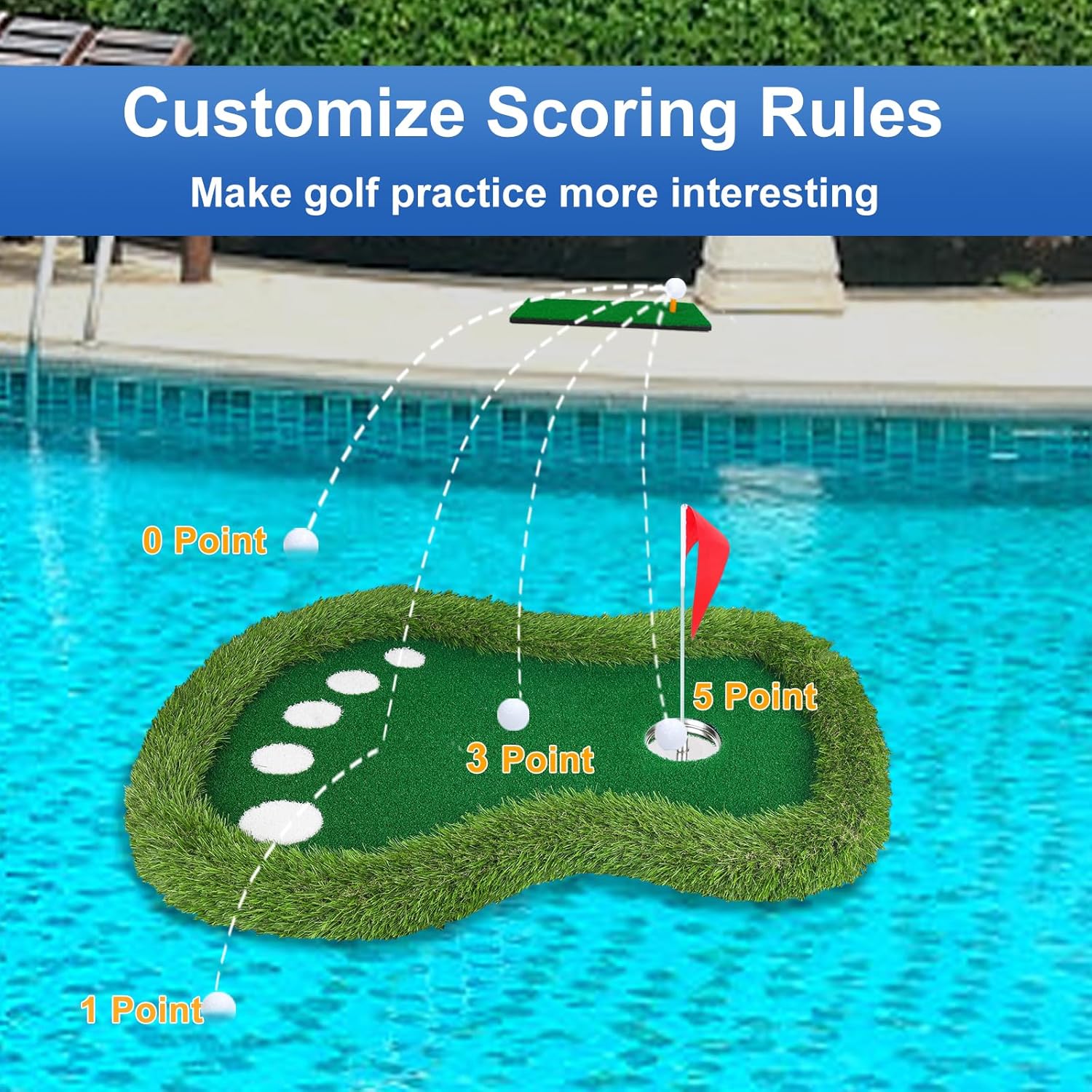 Floating Golf Chipping Green for Pool – Practice Anywhere on Water - Hyper living