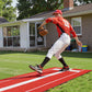 Red Baseball Batting Mat with Rubber Mound – 10×3ft Training Turf for Indoor & Outdoor Practice