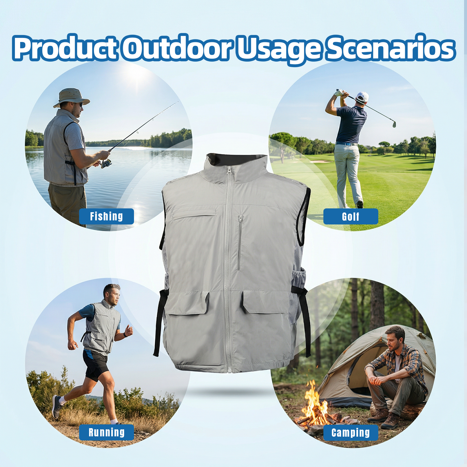 Dual Cooling Fan Shirt with Evaporative Cooling Pad | USB Cooling Apparel for Golf & Outdoor - Hyper living