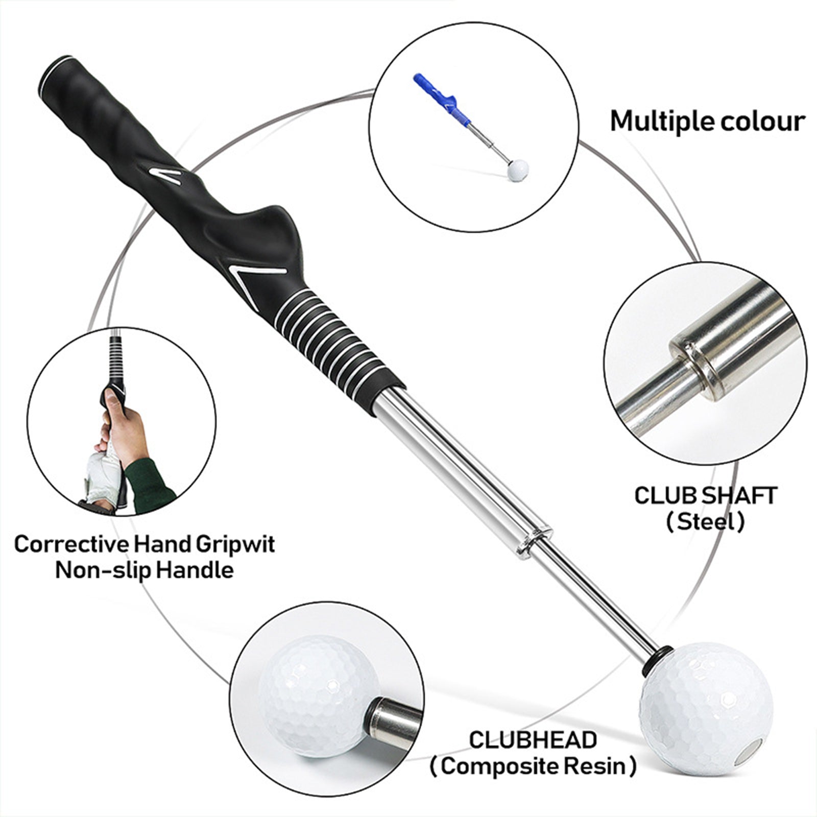Hyper-Golf Swing Trainer - Adjustable Practice Club with Sound Feedback - Hyper living