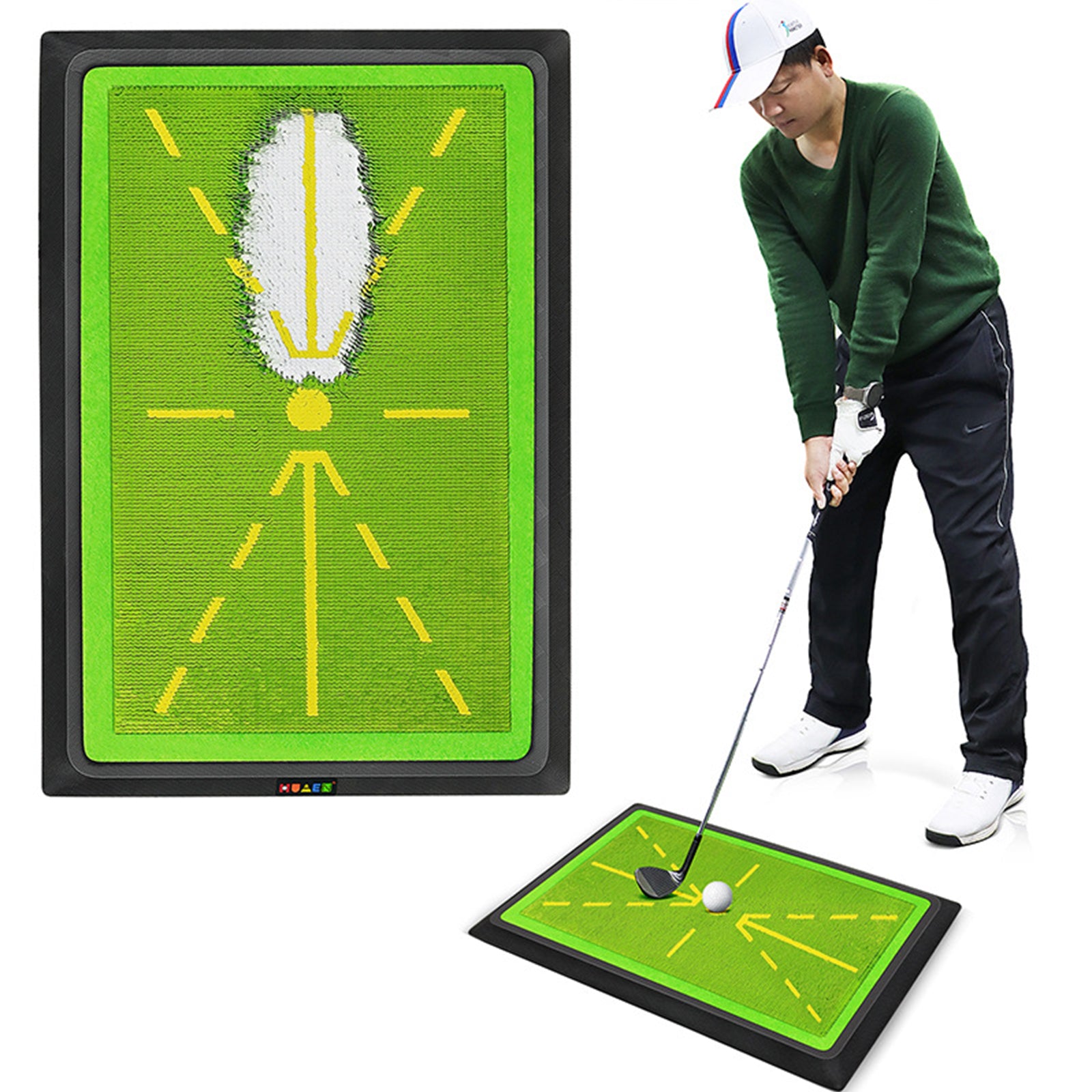 Hyper-Pro Golf Swing Training Mat – Instant Feedback & Durable Rubber Base - Hyper living