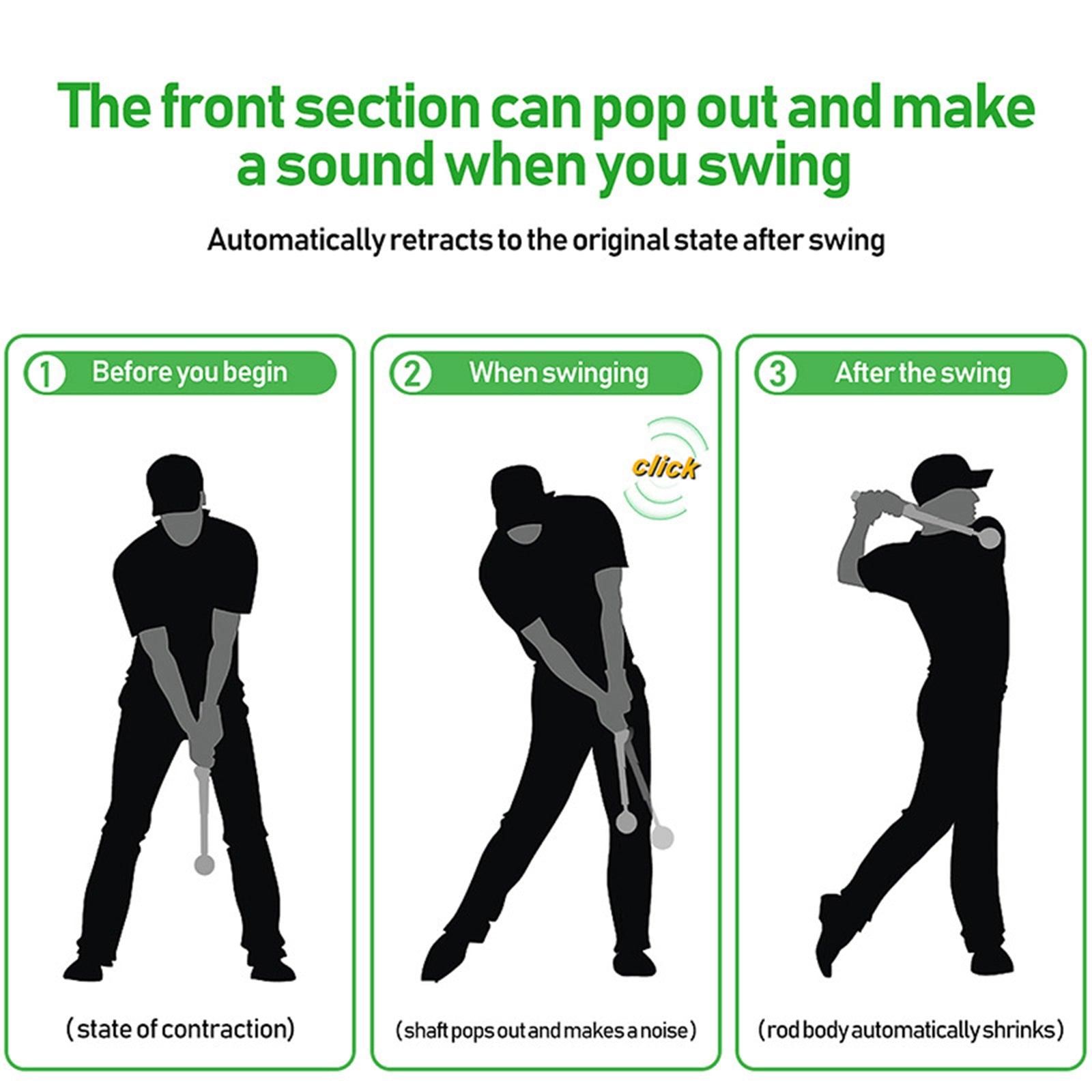 Hyper-Golf Swing Trainer - Adjustable Practice Club with Sound Feedback - Hyper living