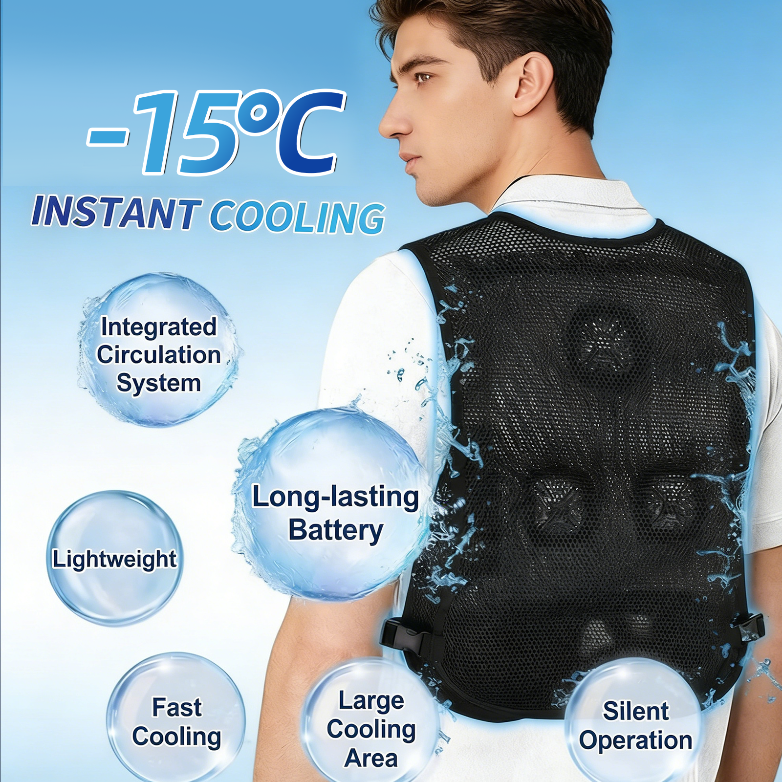 Triple-Fan Semiconductor Cooling Vest for Golf & Outdoor Sports - Hyper living