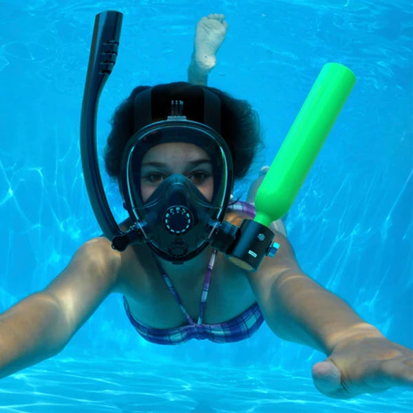 K2 Snorkel Mask Set with Mini Scuba Tank & Air Pump - Hyper living