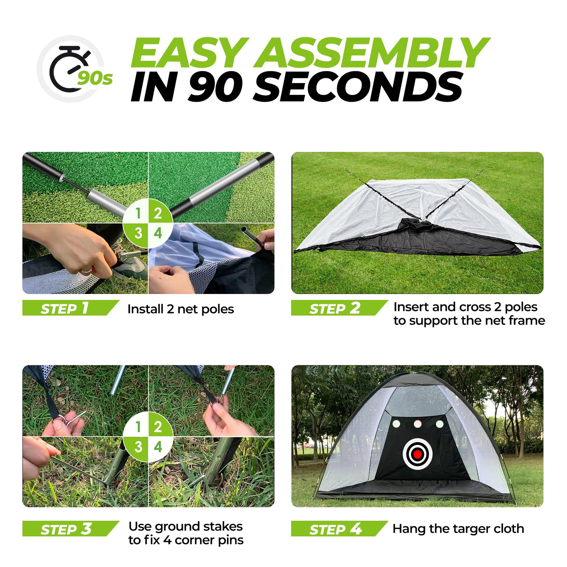 Hyper-Heavy-Duty Golf Hitting Net – Professional-Grade Driving Range for Backyard/Lawn - Hyper living