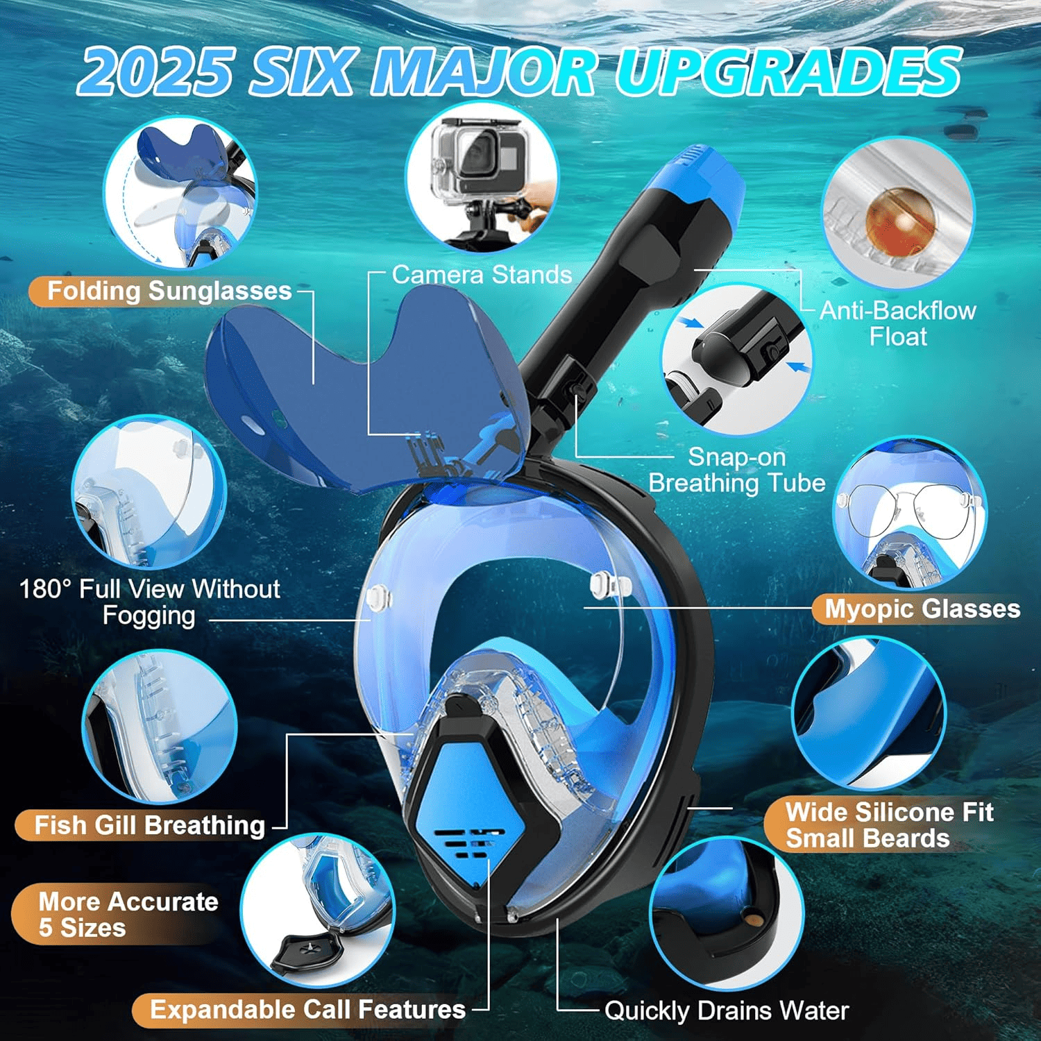Hyper-M8038 Snorkel Full Face Mask - Hyper living