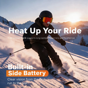 JIEPOLLY Heated Anti-Fog Ski Goggles, Built-in Side Battery for Snowboarding - Hyper living