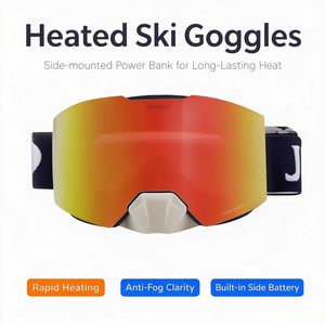 JIEPOLLY Heated Anti-Fog Ski Goggles, Built-in Side Battery for Snowboarding - Hyper living